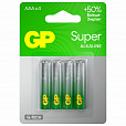 Батарейки КОМПЛЕКТ 4 шт., GP Super, AAA (LR03, 24А), алкалиновые, мизинчиковые, блистер, 24A-2CR4 - 7