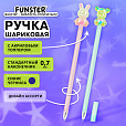 Ручка с акриловым топпером шариковая FUNSTER "BEAR&BUNNY", СИНЯЯ, ассорти, пишущий узел 0,7 мм, линия письма 0,35 мм, 144372 - 3