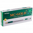 Ручка шариковая масляная с грипом MUNHWA "MC Gold", зеленая, корпус прозрачный, узел 0,5 мм, линия письма 0,3 мм, BMC-04 - 2