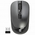 Мышь беспроводная бесшумная DEFENDER Wave MM-995, USB, 3 кнопки+1 колесо-кнопка, оптическая, серая, 52993 - 1