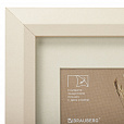 Рамка 15х21 см с паспарту 10х15 см небьющаяся, аналог IKEA, багет 26 мм, МДФ, BRAUBERG "Zool", цвет слоновая кость, 391374 - 3