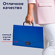 Папка-портфель пластиковая BRAUBERG "Energy", А4 (330х256х32 мм), без отделений, синий, 222082 - 6